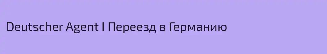 Deutscher Agent I Переезд в Германию